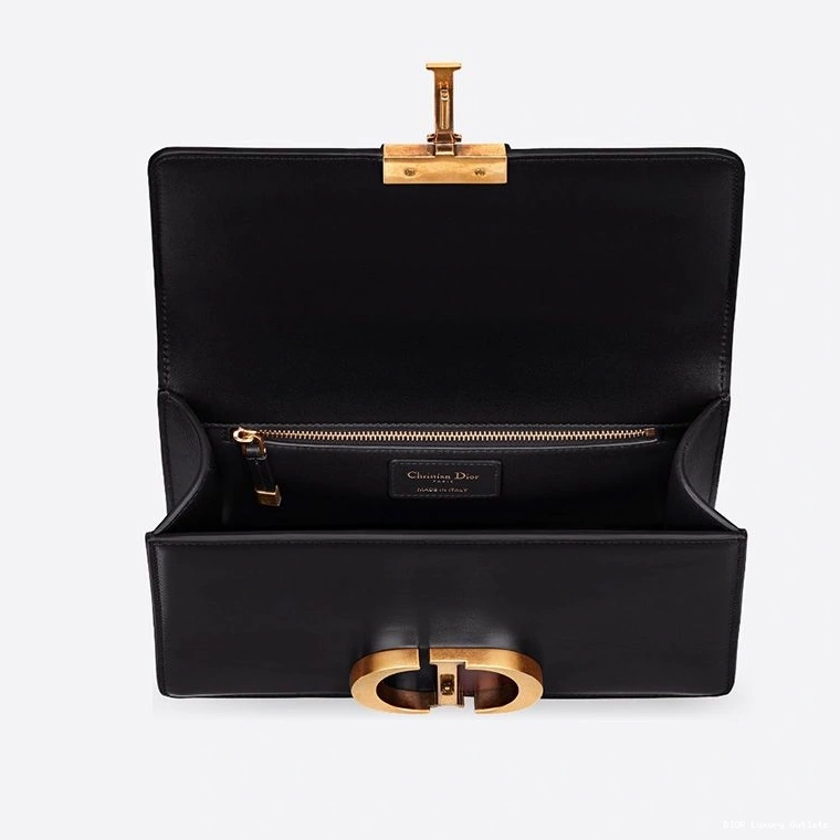Cheap 30 Bag Black Box Dior Calfskin Montaigne 0730 Luxury